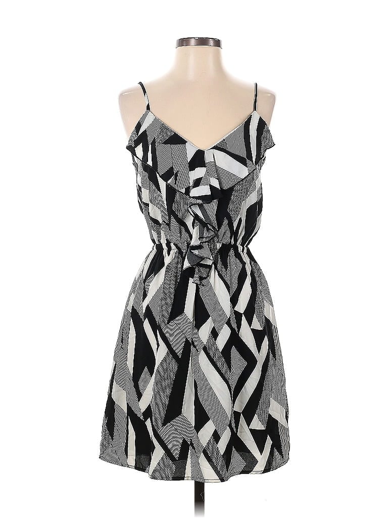 Dina Be 100% Polyester Argyle Grid Chevron-herringbone Graphic Chevron Gray Casual Dress Size S - photo 1