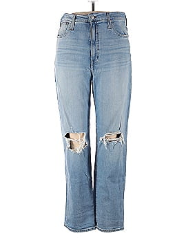 Madewell The Perfect Vintage Straight Jean in Danby Wash: Knee-Rip Edition (view 1)