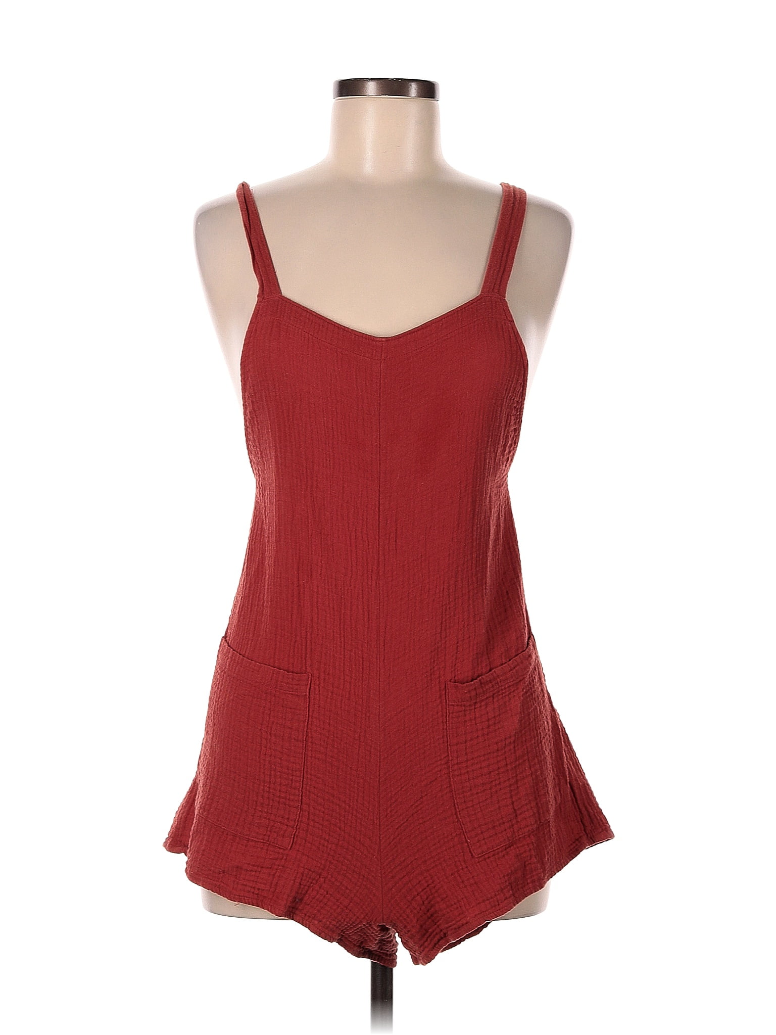 Xhilaration 100% Cotton Solid Red Romper Size M - 36% off | ThredUp