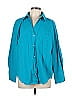 Zara Teal Long Sleeve Button-Down Shirt Size L - photo 1