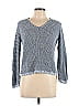 Chaps 100% Cotton Grid Tweed Blue Pullover Sweater Size L - photo 1