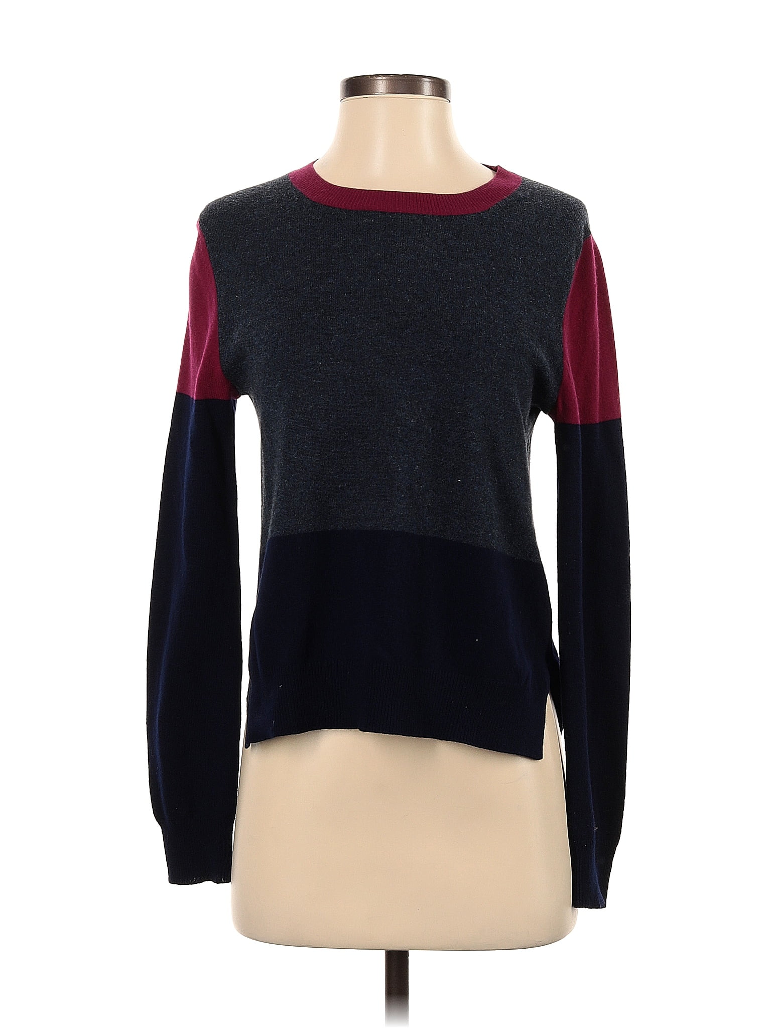 Aqua Color Block Cashmere Sweater Size M main image 1