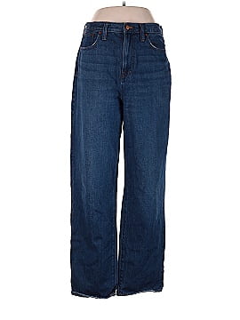 Madewell Baggy Straight Jeans in Dark Worn Indigo Wash (view 1)