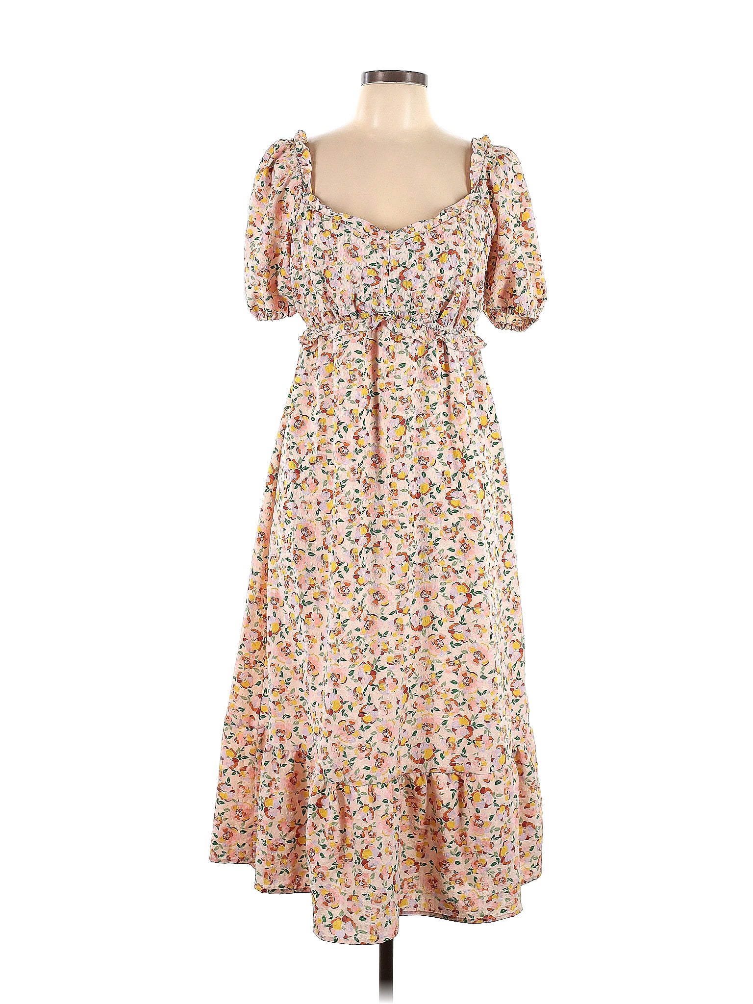 Flowers Along The River 100% Rayon Shirt Dress