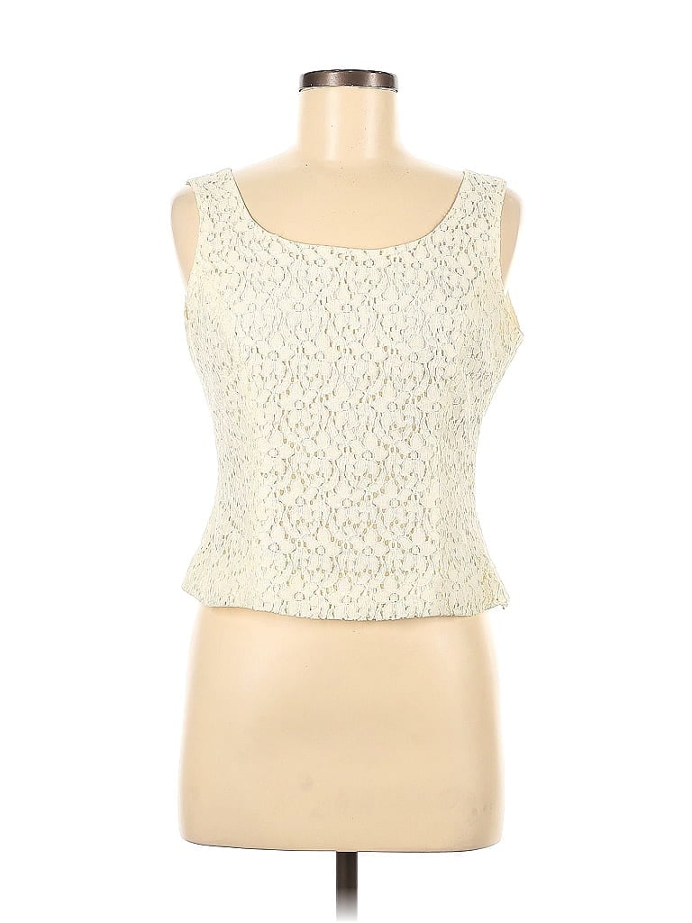 Pre-owned Le Suit Sleeveless Blouse In White
