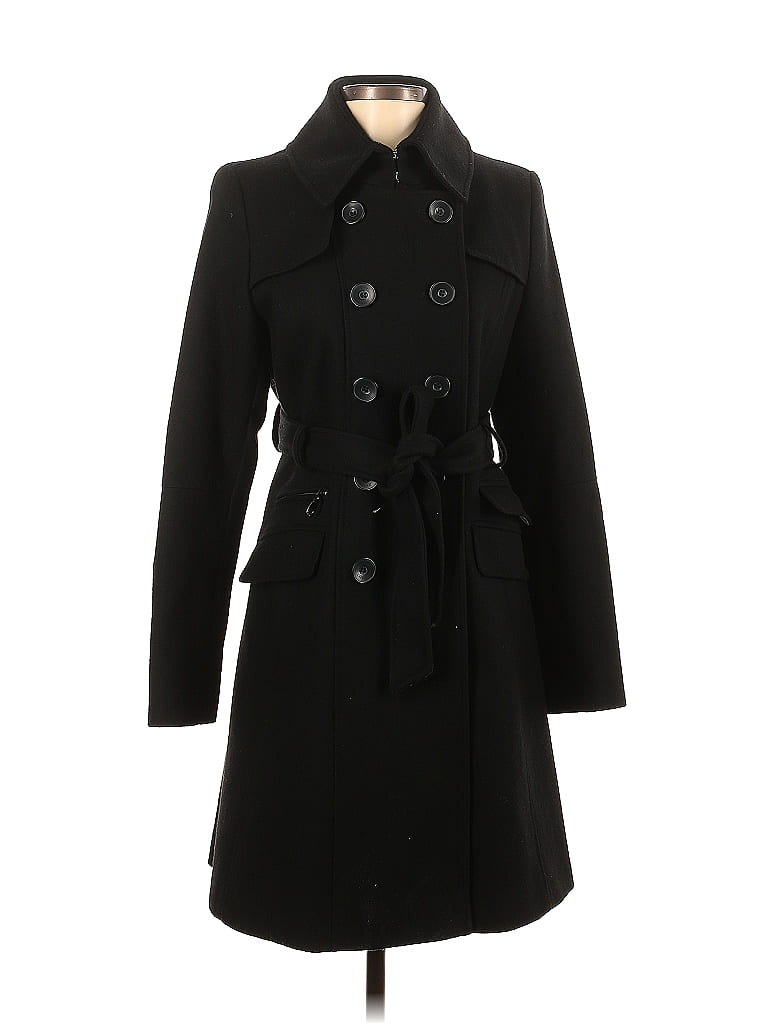 DKNY Solid Black Wool Coat Size 4 - 78% off | ThredUp