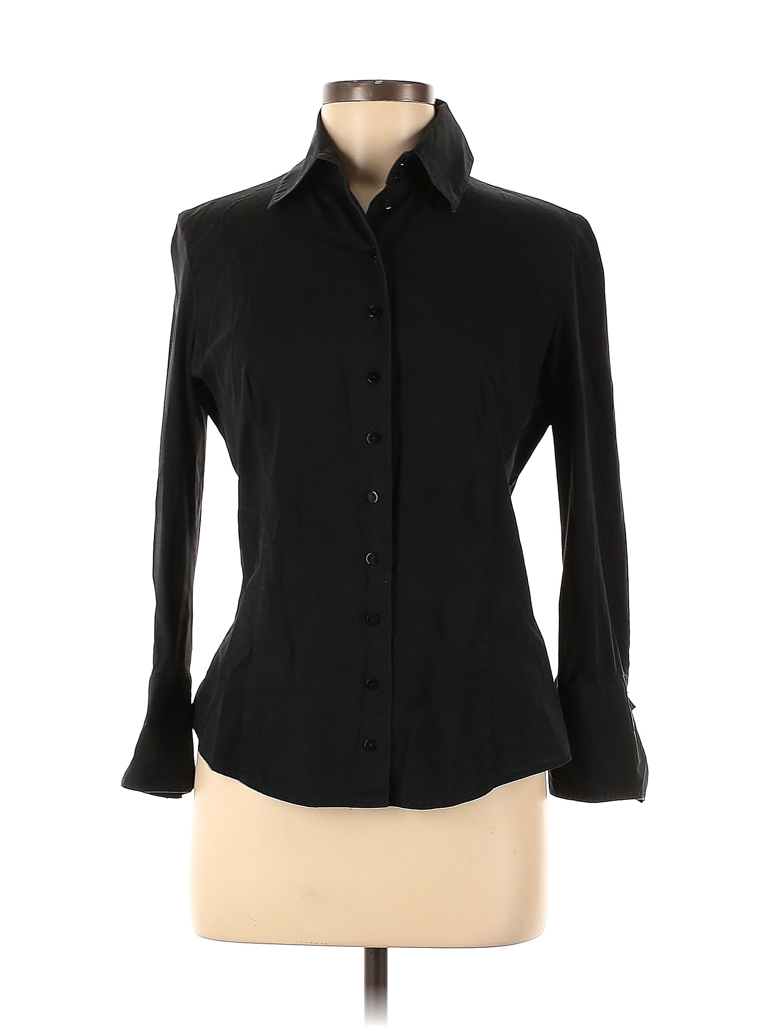 Anne Fontaine Black Long Sleeve Button Down Shirt Size 40 Eu 84