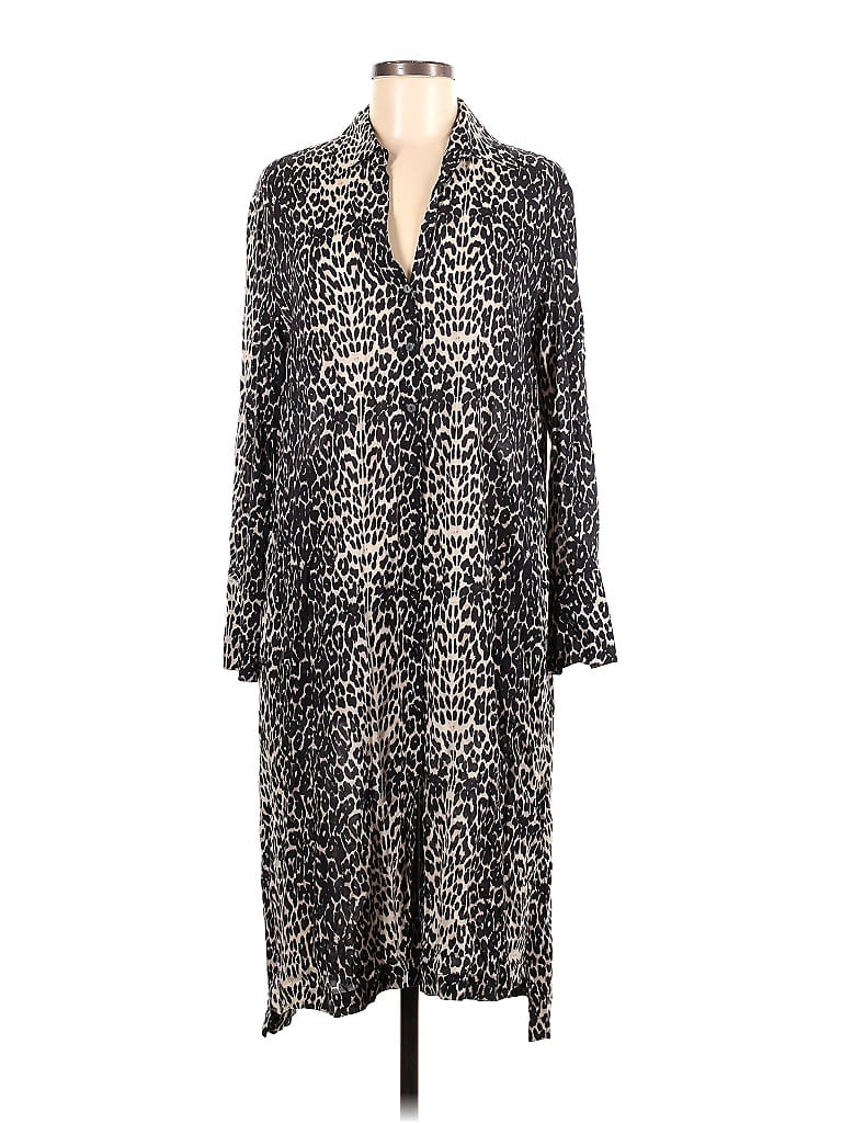 ALLSAINTS Animal Print Leopard Print Gray Ivory Casual Dress Size S - photo 1