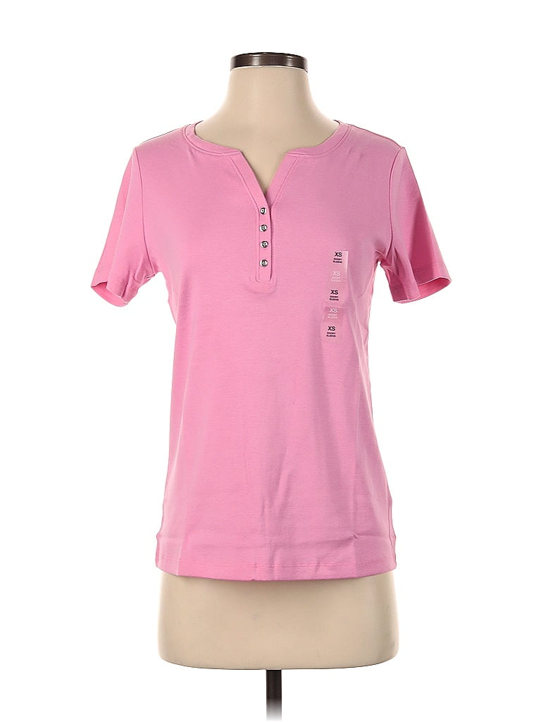 Karen Scott 100 Cotton Pink Short Sleeve T Shirt Size Xs 30 Off