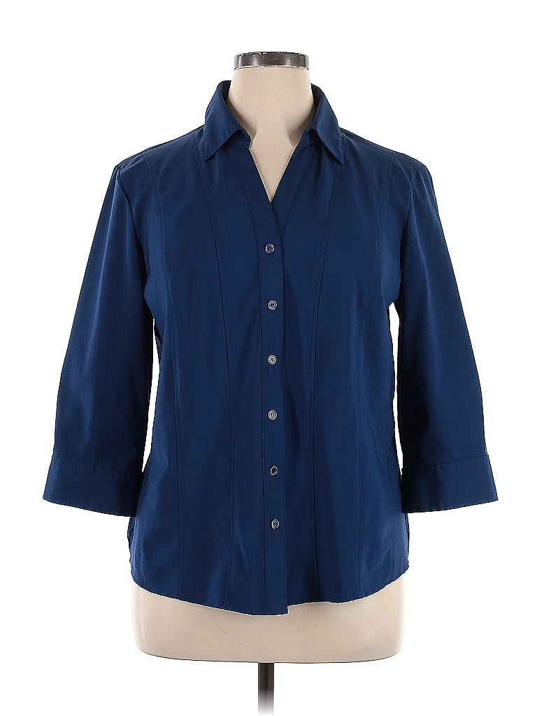 Style&Co Blue Long Sleeve Blouse Size XL - photo 1