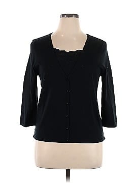JM Collection Long Sleeve Silk Top (view 1)
