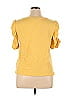 Nine West 100% Cotton Yellow Short Sleeve Top Size XL - photo 2