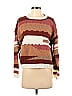 Elsamanda Stripes Color Block Brown Pullover Sweater Size S - photo 1