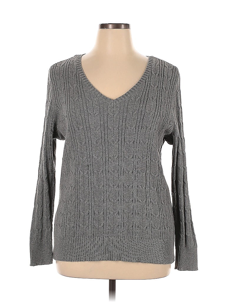 St. John's Bay Gray Pullover Sweater Size 1X (Plus) - 68% off | ThredUp