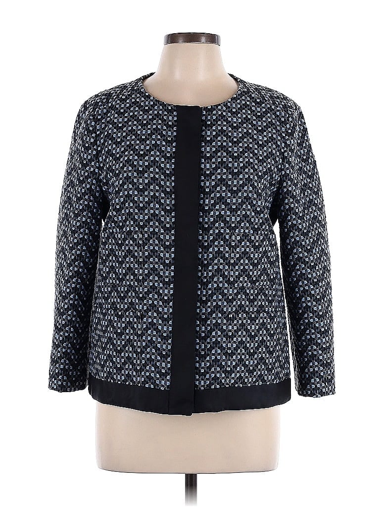Armani Collezioni Chevron-herringbone Blue Jacket Size 10 - photo 1