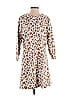 Ann Taylor 100% Cotton Tortoise Animal Print Leopard Print Tan Casual Dress Size 8 - photo 1