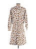 Ann Taylor 100% Cotton Tortoise Animal Print Leopard Print Tan Casual Dress Size 8 - photo 2