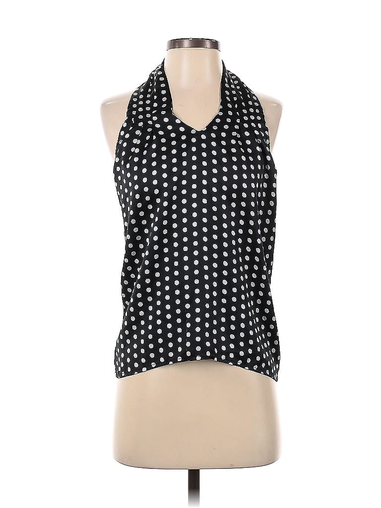 by the way. 100% Polyester Polka Dots Black Sleeveless Blouse Size XS - photo 1