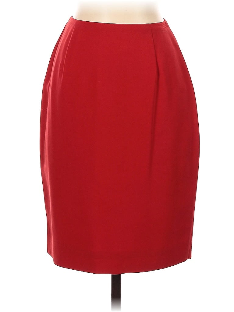 Georgiou Studio 100% Polyester Solid Red Casual Skirt Size 0 - photo 1