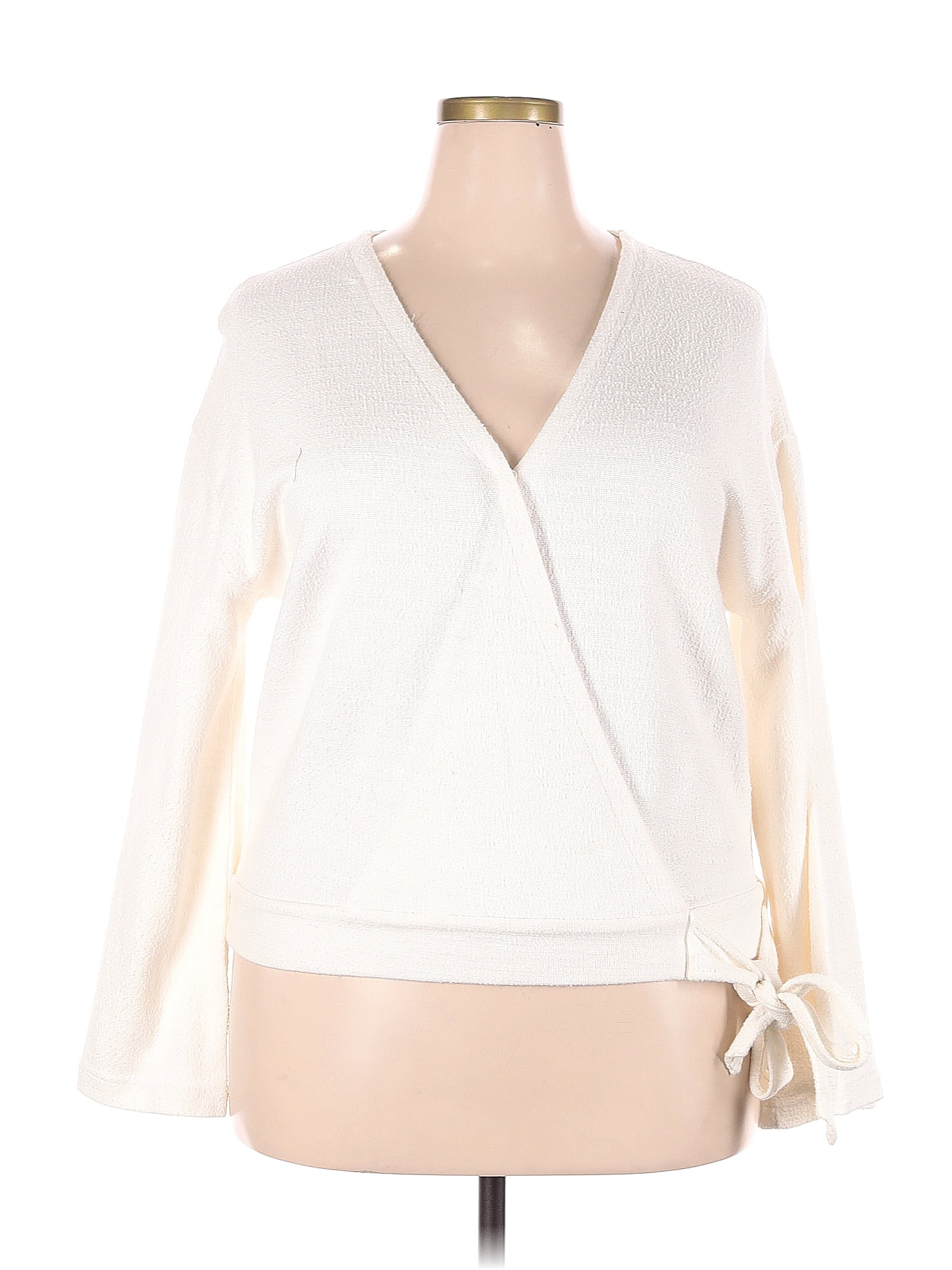 Texture And Thread Madewell Ivory Long Sleeve Blouse Size Xxl 68 Off