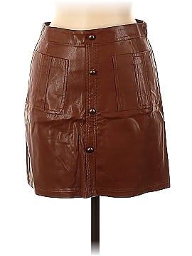 Olivaceous Faux Leather Skirt (view 1)