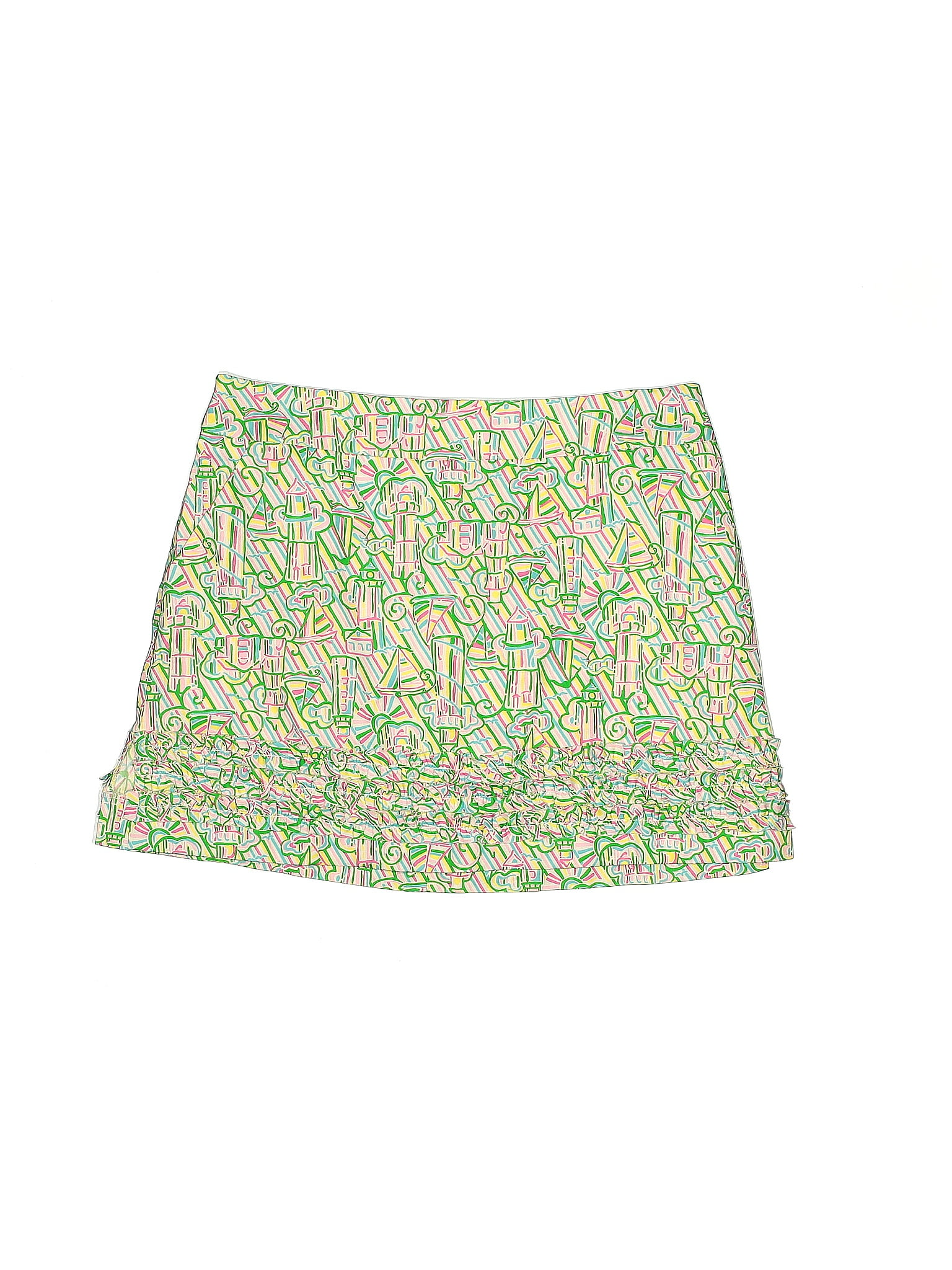 Lisette L 18-Inch Paisley Skort - Turquoise/Green