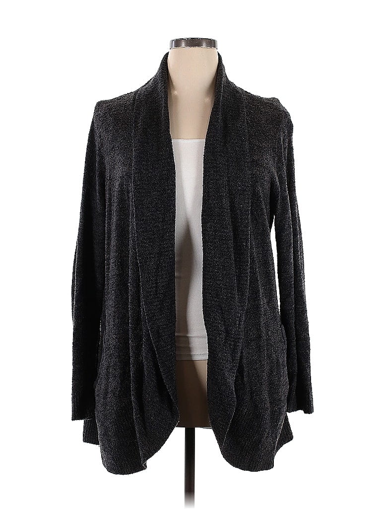 Cardigan Donna Barefoot Dreams CozyChic – Nero, Taglia Piccola (S) – Finiture A Costine