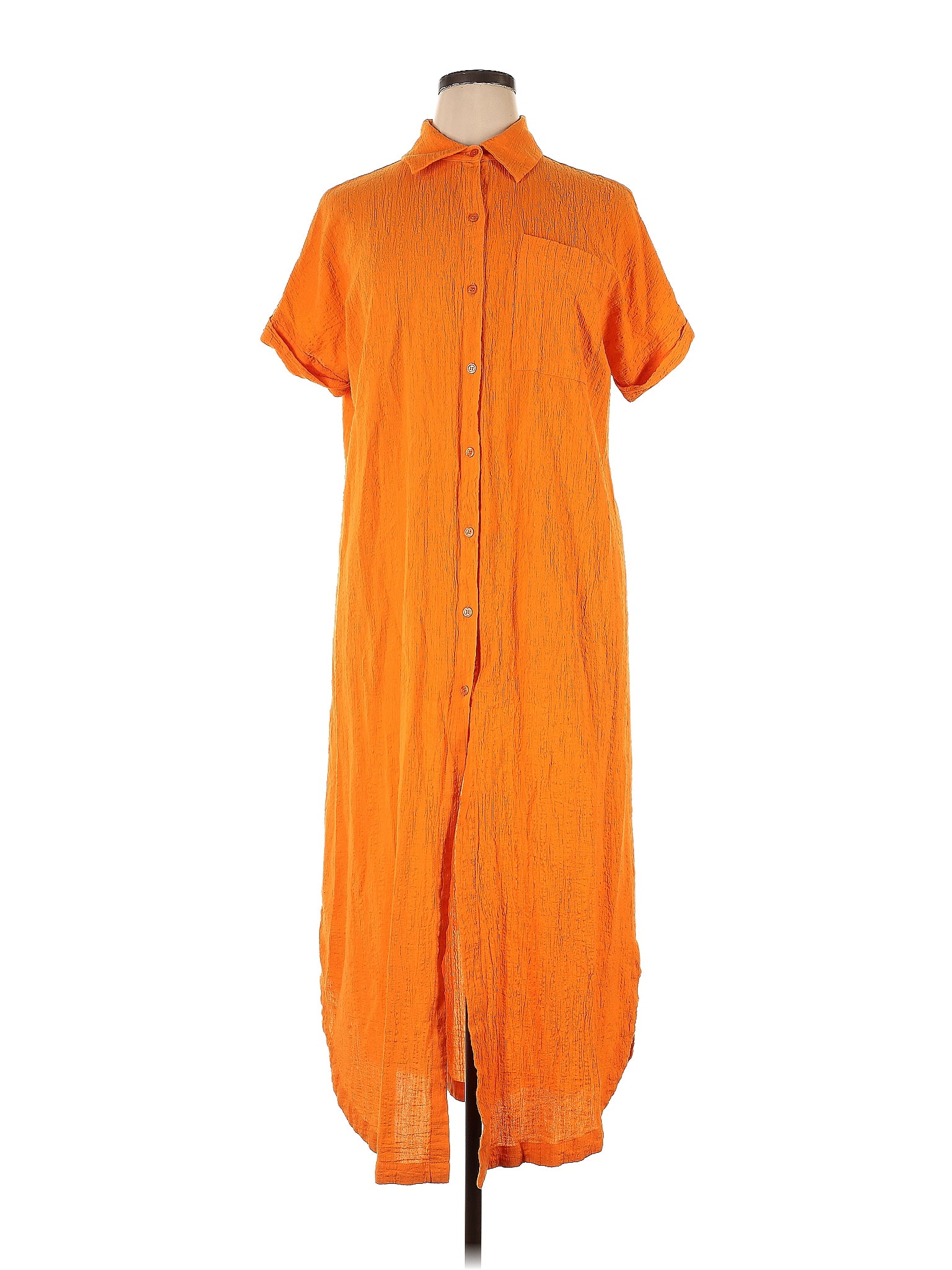 ELOQUII 100% Cotton Orange Casual Dress Size 16 (Plus) - 68% off | ThredUp