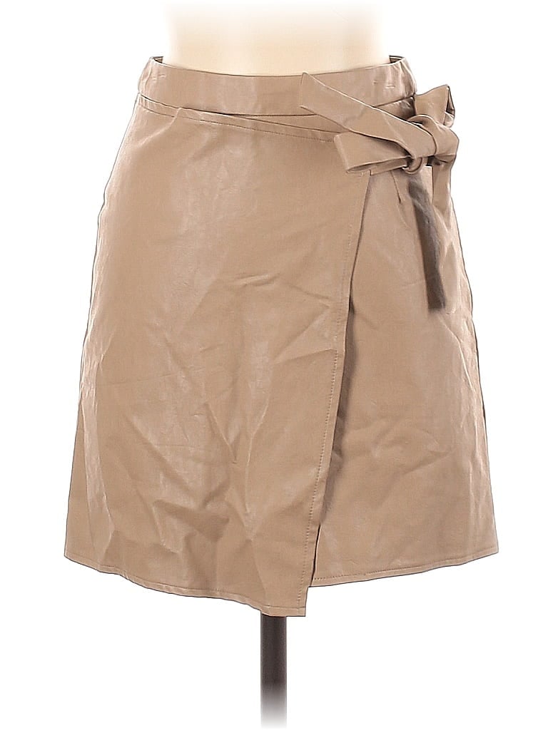 Pre-owned Seek The Label Faux Leather Skirt In Brown