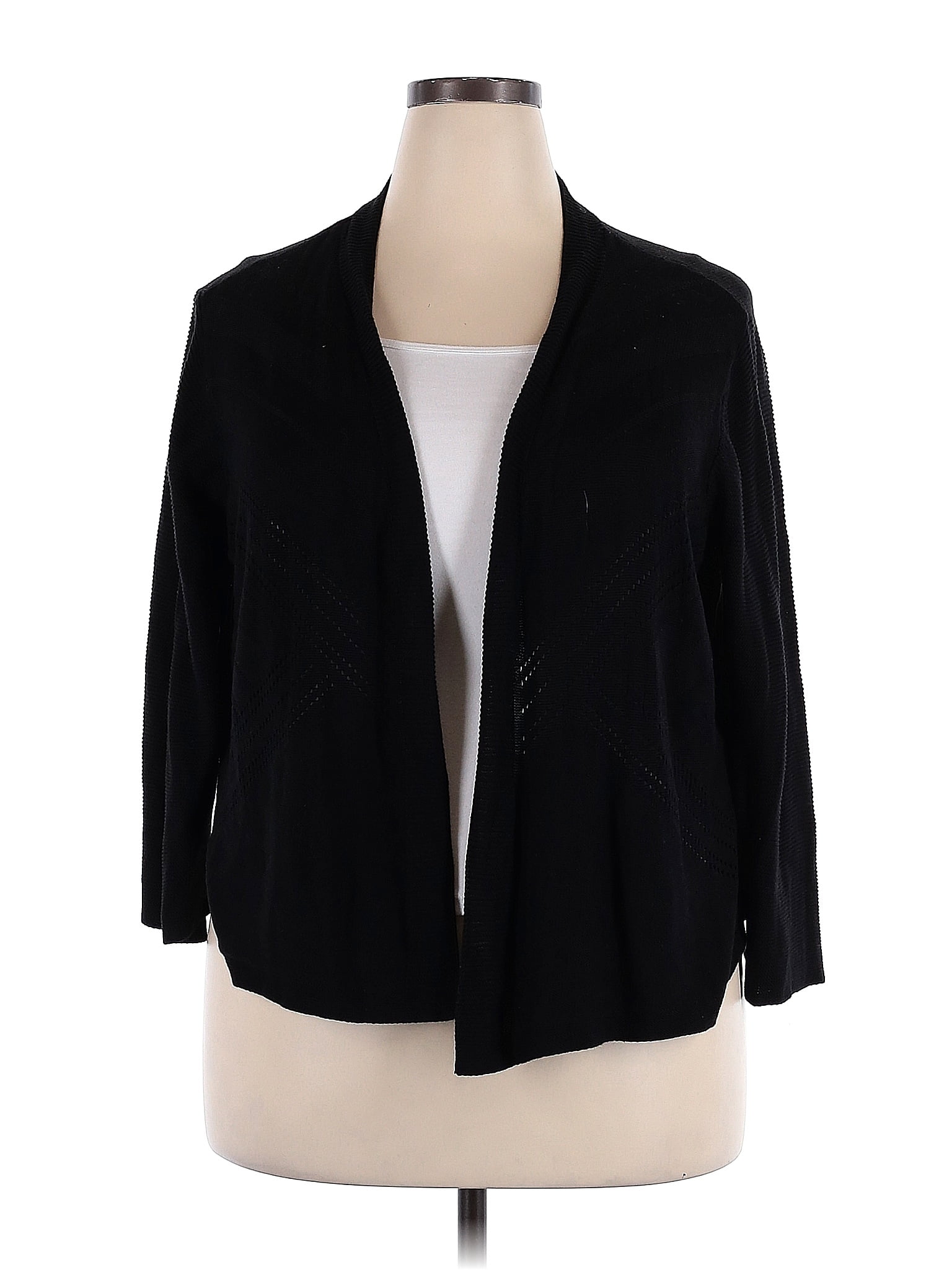 Worthington 100% Acrylic Black Cardigan Size 2X (Plus) - 47% off | ThredUp