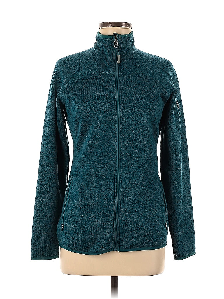 Eddie Bauer 100 Polyester Marled Teal Track Jacket Size M 66 off