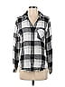 Peach Love Cream California 100% Polyester Checkered-gingham Plaid Gray Orange 3/4 Sleeve Blouse Size S - photo 1