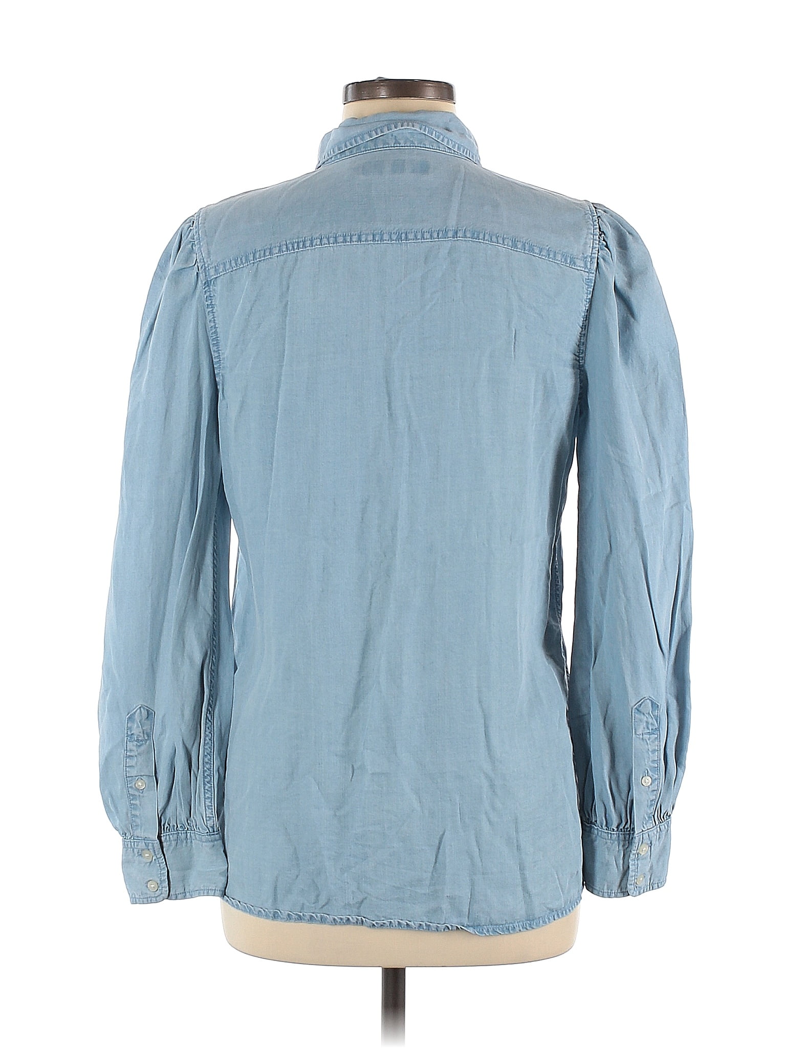 Lauren by Ralph Lauren Long Sleeve Button Down Shirt: Blue Tops - Women's Size Medium, thredUP