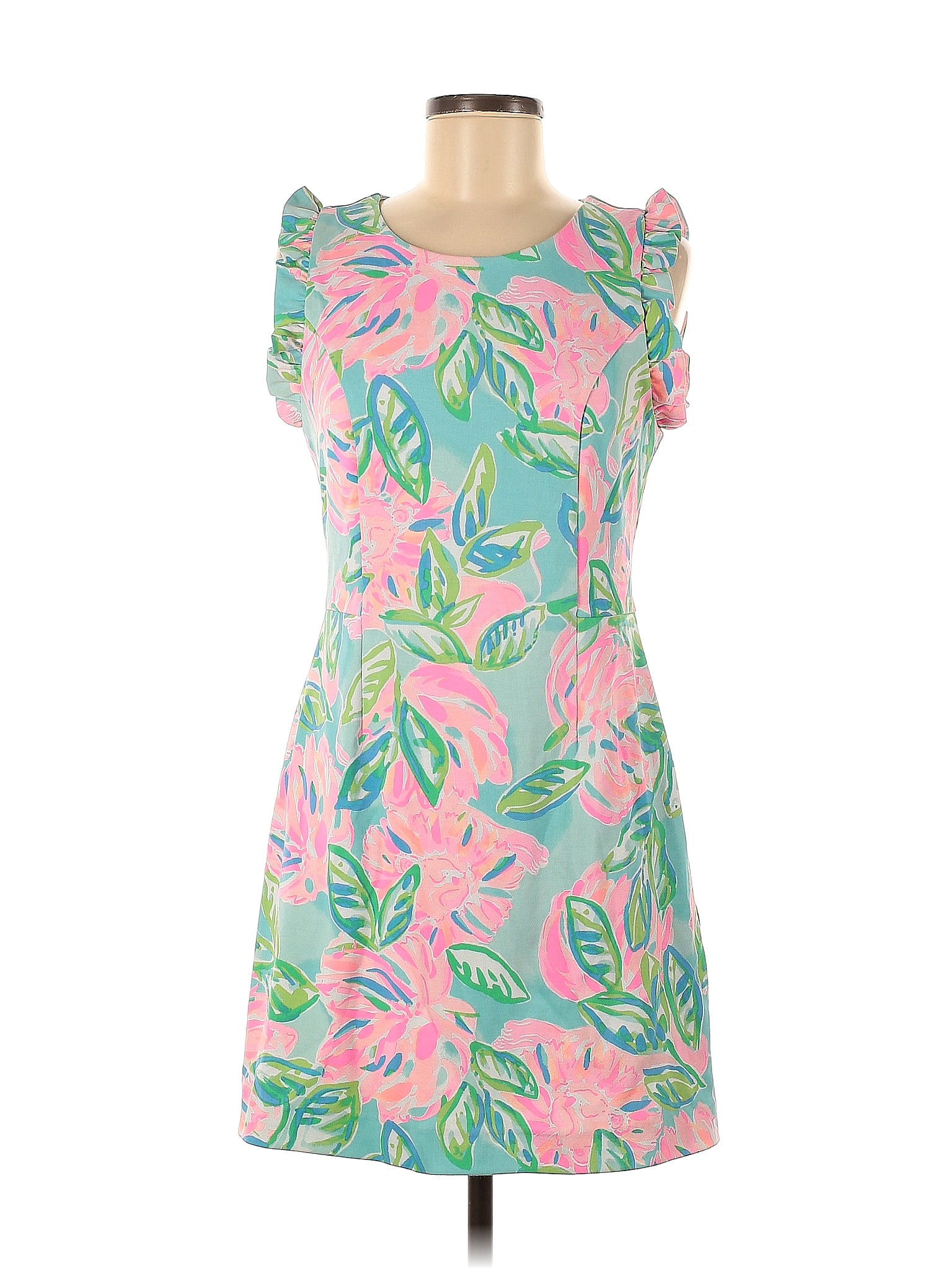 Lilly Pulitzer Floral Motif Tropical Pink Casual Dress Size 6 59 Off