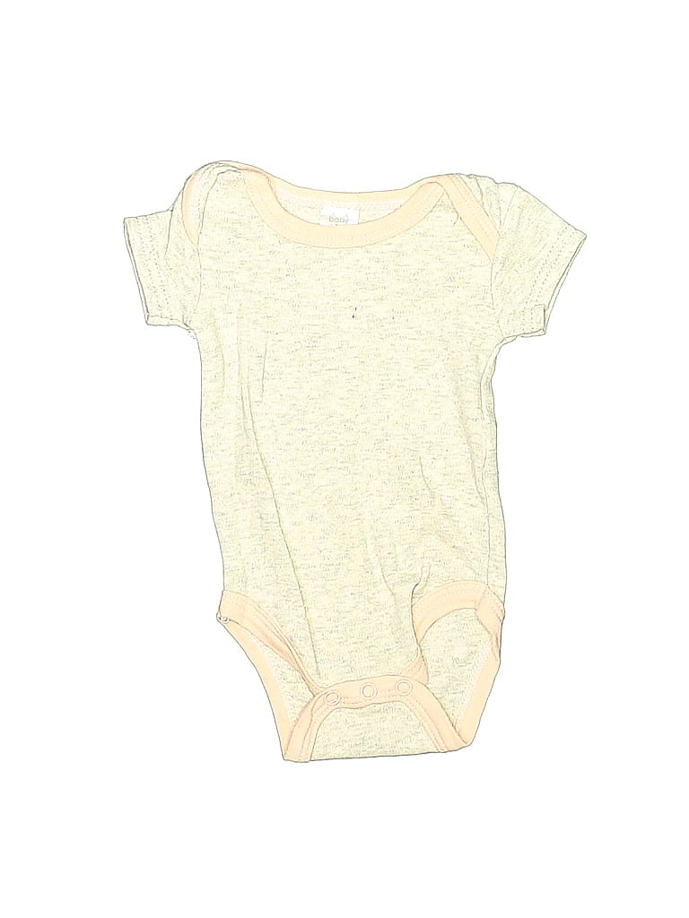 Baby Kiss 100% Cotton Marled Yellow Short Sleeve Onesie Size 0-3 mo - photo 1