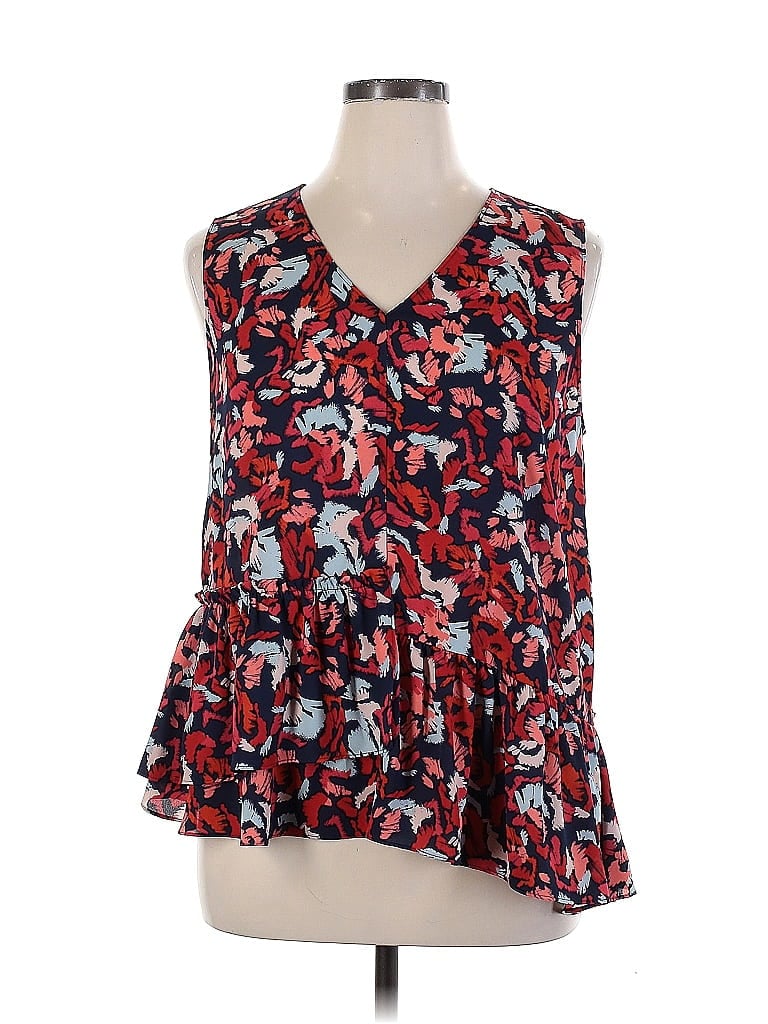 Halogen 100% Polyester Red Sleeveless Blouse Size XL - photo 1