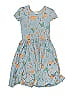 Dot Dot Smile Floral Motif Acid Wash Print Paint Splatter Print Blue Dress Size 8 - 10 - photo 1
