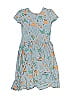Dot Dot Smile Floral Motif Acid Wash Print Paint Splatter Print Blue Dress Size 8 - 10 - photo 2