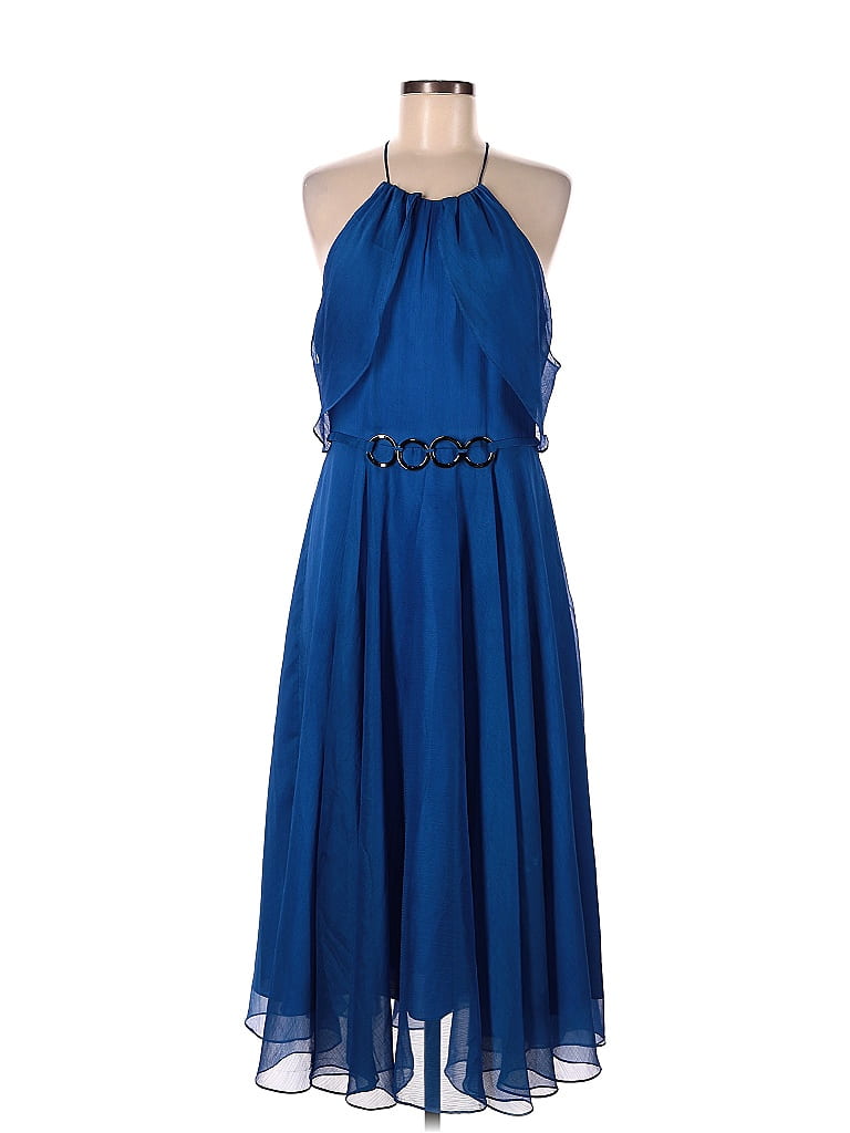 Halston Heritage 100 Polyester Blue Cocktail Dress Size 12 74 Off