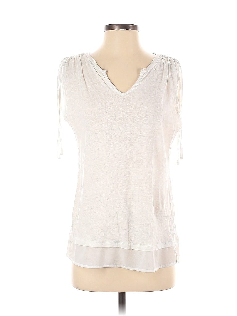 Sanctuary 100% Linen Ivory Sleeveless T-Shirt Size S - photo 1