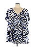 Torrid 100% Polyester Zebra Print Blue Short Sleeve Blouse Size 5X Plus (6) (Plus) - photo 1