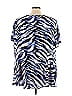 Torrid 100% Polyester Zebra Print Blue Short Sleeve Blouse Size 5X Plus (6) (Plus) - photo 2