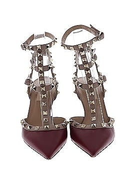 Valentino Garavani Rockstud Caged 65 Leather Ankle Strap Heels (view 2)