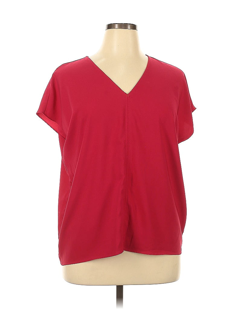 Rachel Zoe 100% Polyester Red Short Sleeve Blouse Size XL - photo 1