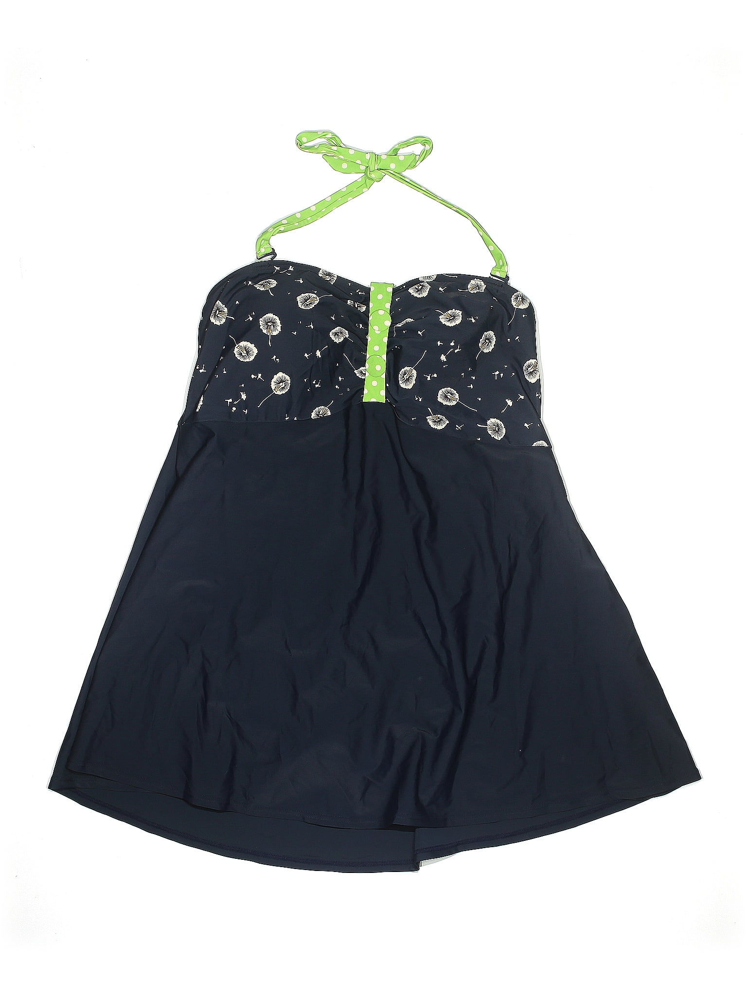 Joe Browns Floral Motif Polka Dots Blue Swimsuit Top Size 22 (Plus