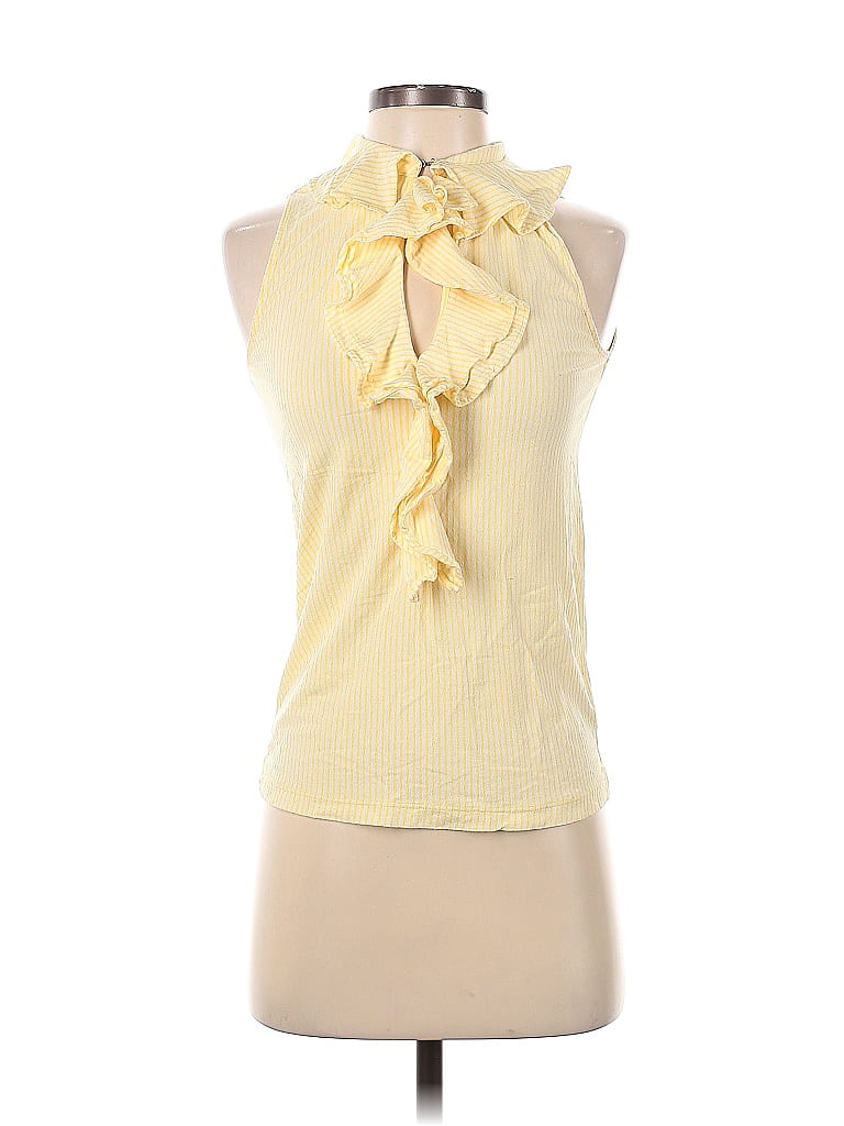 Lauren Jeans Co. 100% Cotton Yellow Sleeveless Blouse Size XS - photo 1