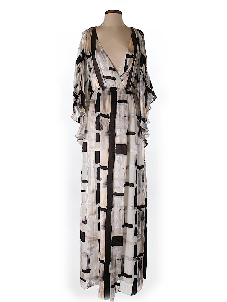 Alice + Olivia Print Ivory Silk Dress Size M - 79% off | thredUP