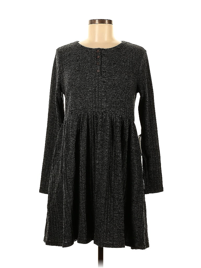 Lush Marled Tweed Gray Casual Dress Size M - photo 1
