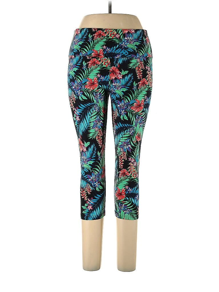 Intro Love Graphic Tropical Blue Active Pants Size L (petite) - photo 1
