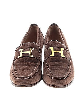 Hermès Vintage Suede Heeled Loafers (view 2)